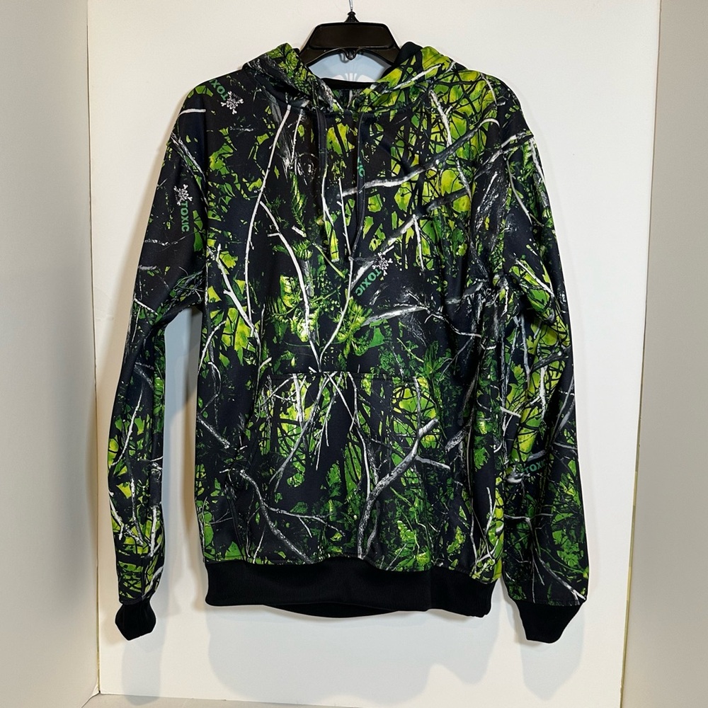 Moonshine Camo medium weight green black jacket hoodie Men’s size M